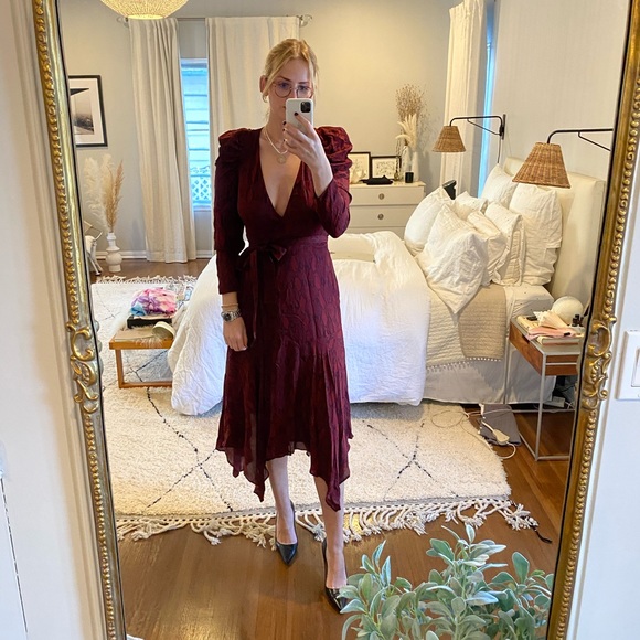 ALC red snakeskin silk wrap dress, never been worn - Picture 7 of 7